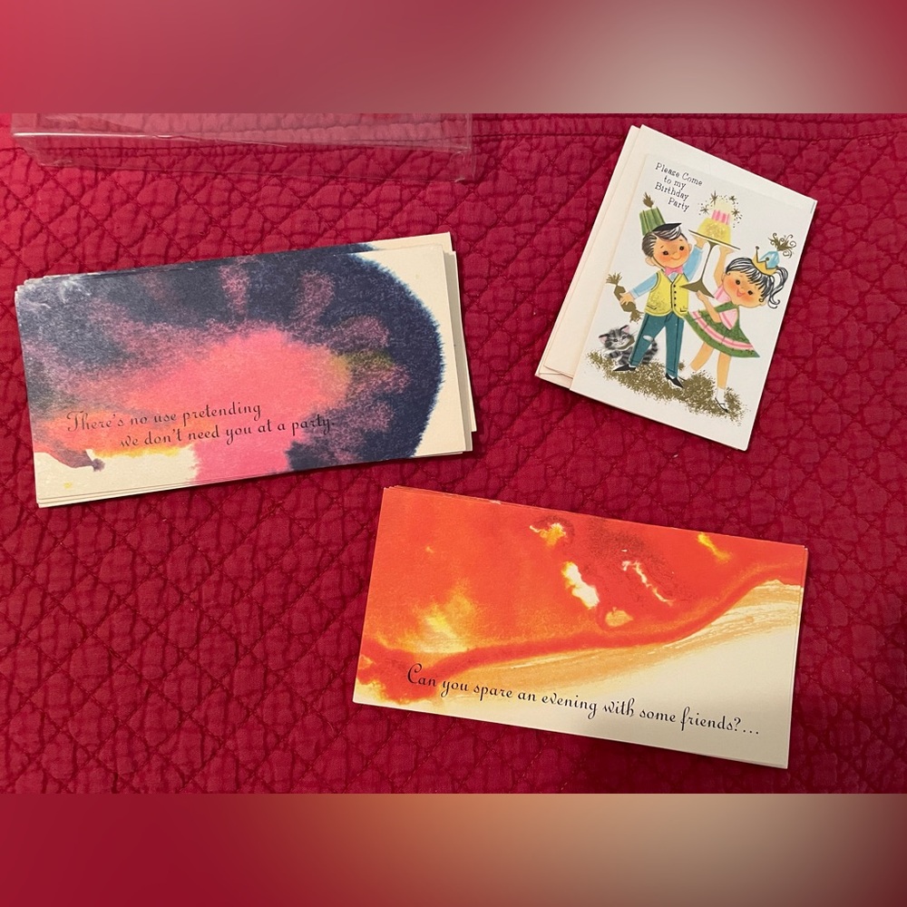 1971 Vintage, MCM new in the box Eaton’s party invitations